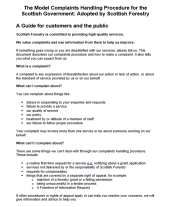 The Model Complaints Handling Procedure for Scottish Forestry - updated 19-04-24